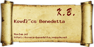 Kovács Benedetta névjegykártya